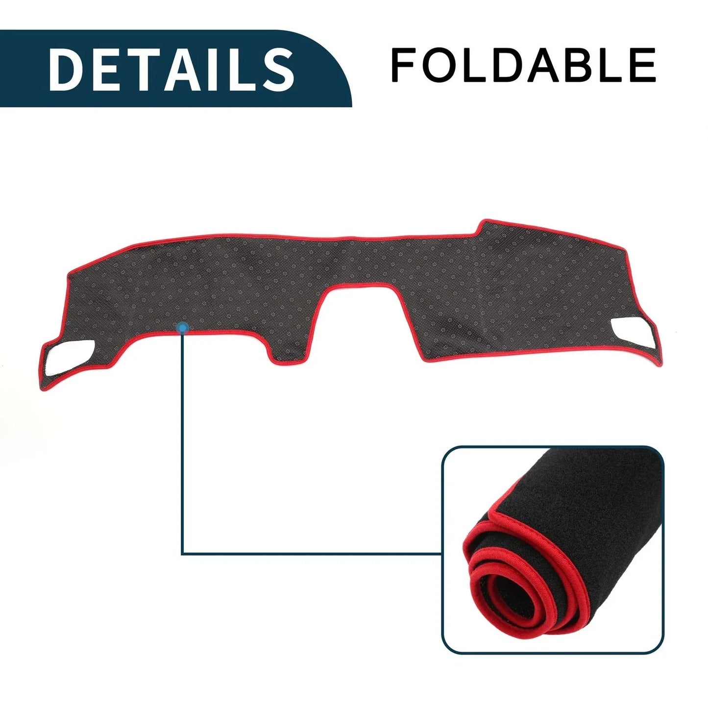 Dashboard Cover Mat for Honda Accord CY2 Sun Protector Pad Black Red