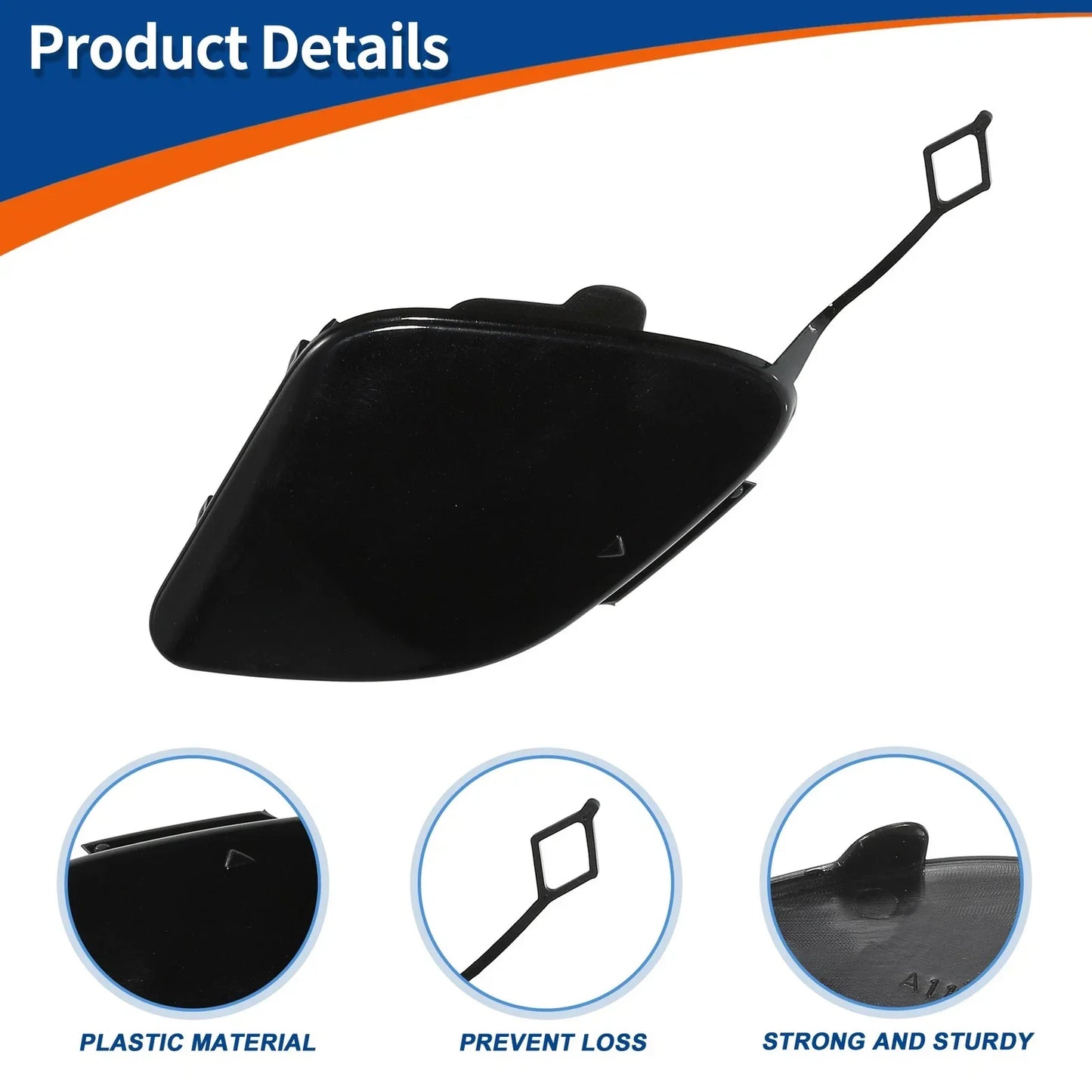 Front Car Bumper Tow Hook Cover for Mercedes-Benz (2015-2023) Cosmos Black