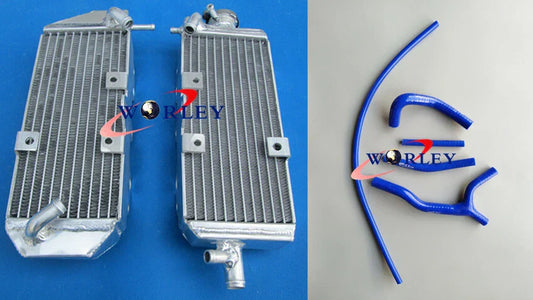 Aluminum Radiator & Black Hose for Suzuki RM125 1992-1995 ()