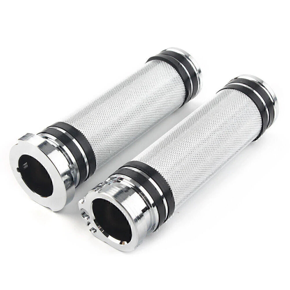 1'' Chrome Handlebar Grips for Harley Sportster, Dyna, Softail, Touring