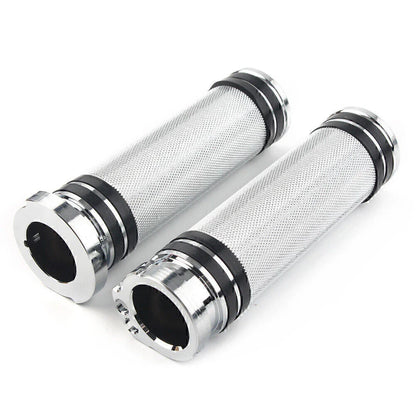1'' Chrome Handlebar Grips for Harley Sportster, Dyna, Softail, Touring