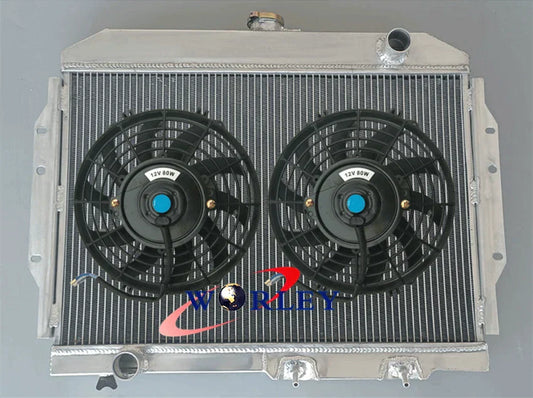 Aluminum Radiator & Fans for AMC AMX Ambassador Gremlin Javelin Matador V8 (58-74)
