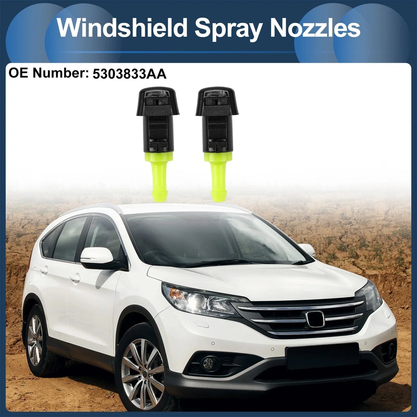 Windshield Washer Nozzle & Gasket for Dodge (2001-2006) - 1 Set