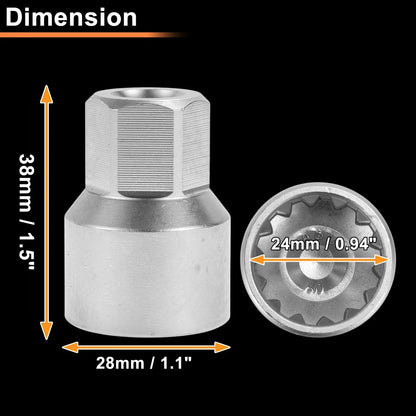 Wheel Lock Lug Nut Key Socket Tool for VW Touareg (2004-2010)