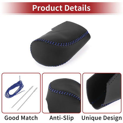 Car Gear Shift Knob Cover for Honda HR-V 2023-2024 Black Blue Faux Leather