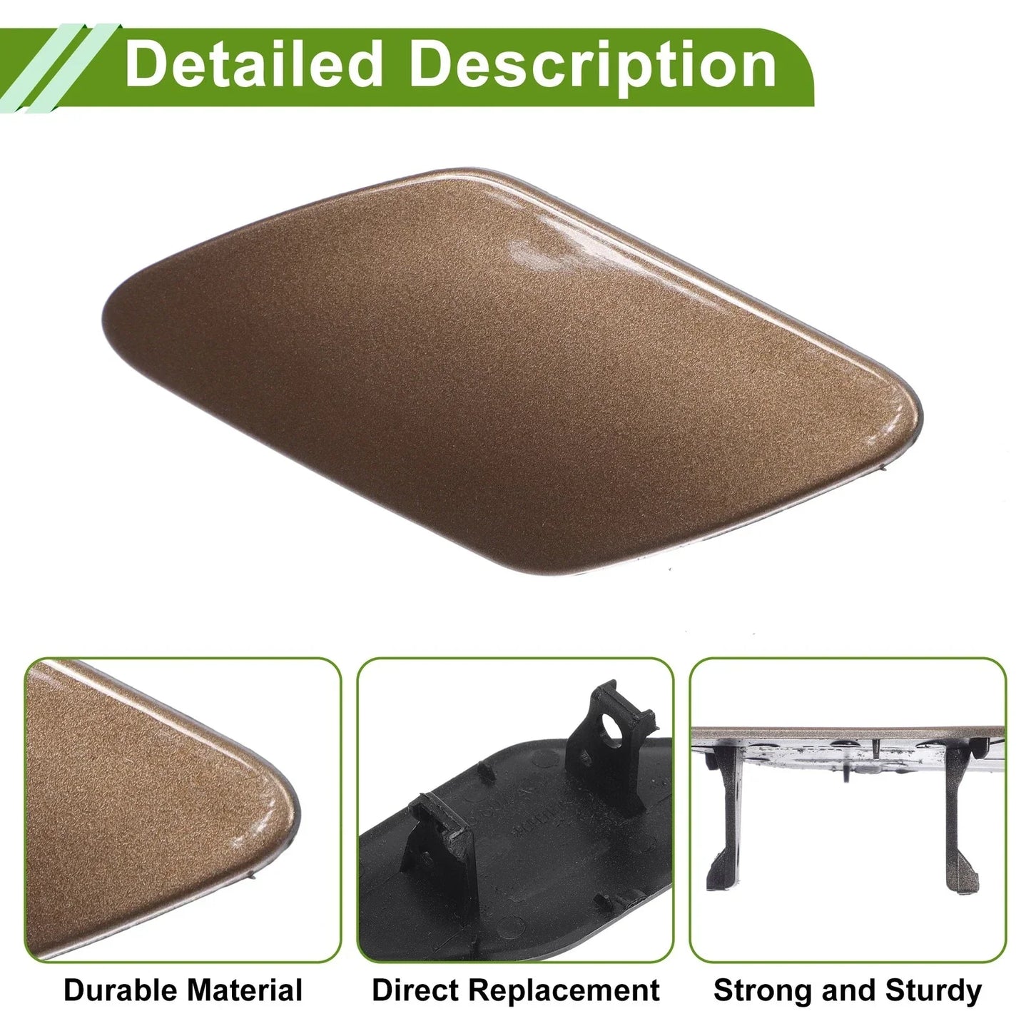 Left Washer Nozzle Cover for Porsche Cayenne 2011-2014 (2 x Brown Caps)