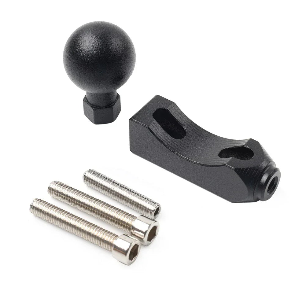 Universal Ball Head Base GPS Phone Holder Clamp for Motorcycle - Black
