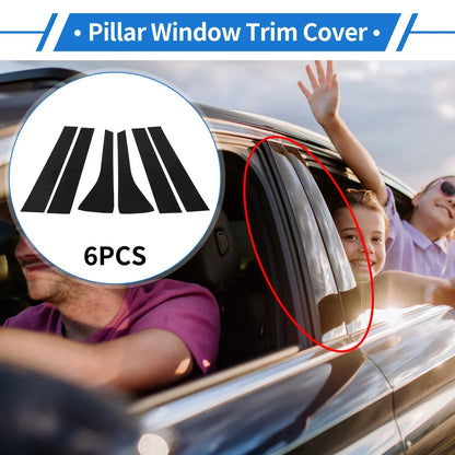 6 Pcs Black Door Pillar Window Trim for Hyundai Palisade (2020-2023)