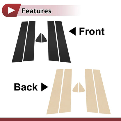 6 x Car Door Pillar Window Trim for Dodge Durango (2011-2020) Black