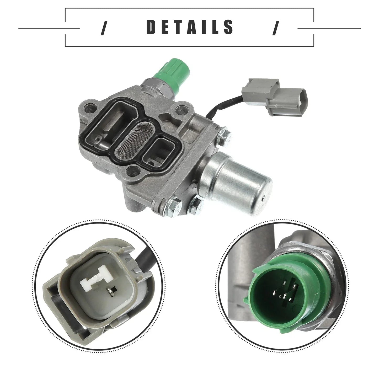 Solenoid Spool Valve for Honda (2006-2011) - Aluminum Alloy, Silver Tone, Green