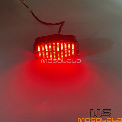 LED Brake Tail Light Assembly w/Gray Lens for Harley Honda (Universal)
