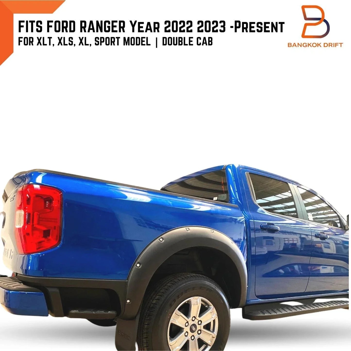 Matte Black Fender Flares for Ford Ranger 2022-2024 ()
