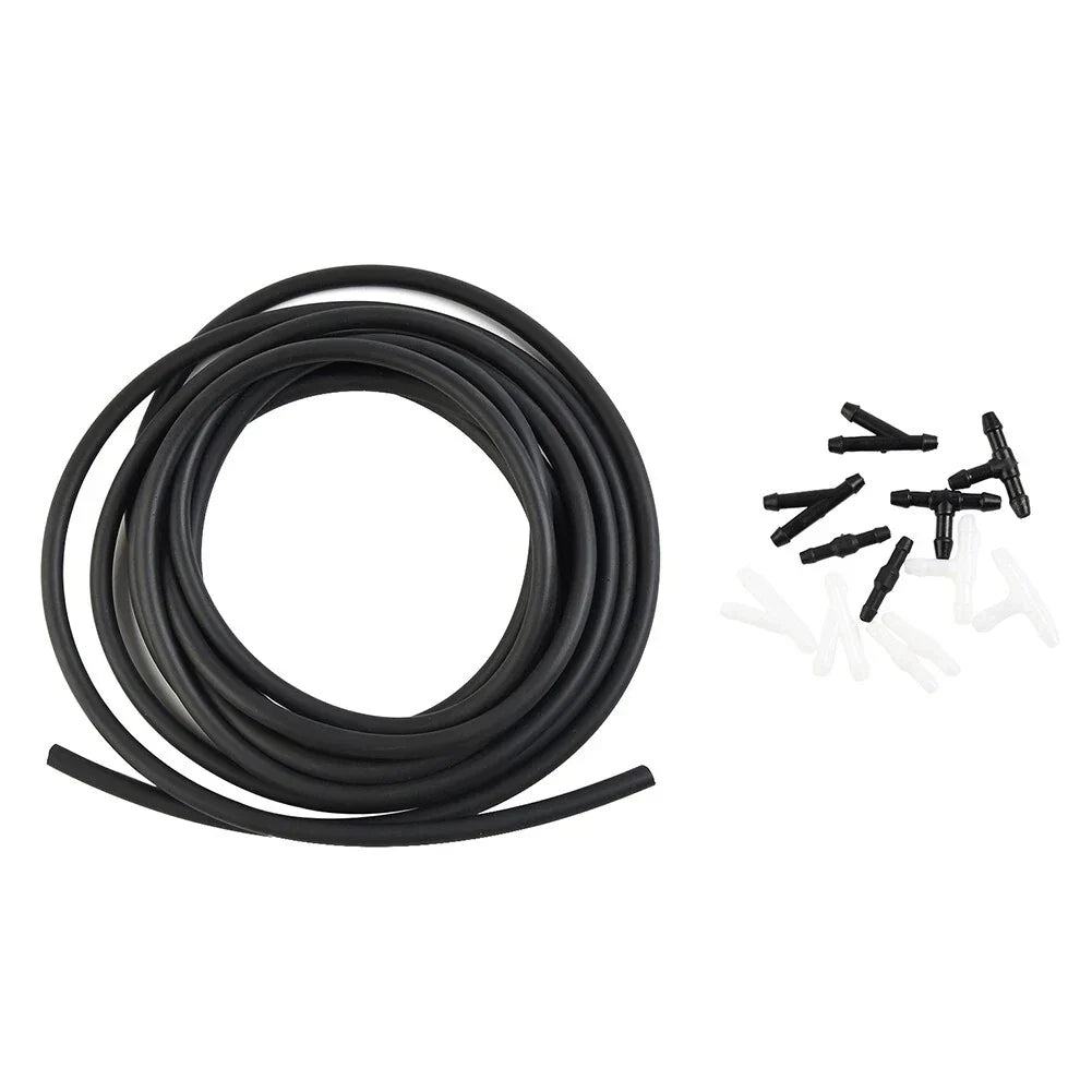 Windshield Wiper Washer Nozzle Hose Kit 4m 12 Connector Black/White