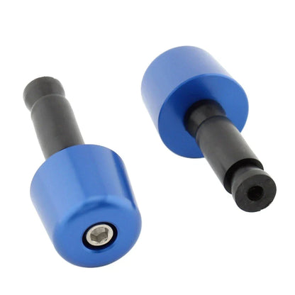 1in Blue Handlebar Hand Grips & End Caps for Universal Motorcycle (All Years)