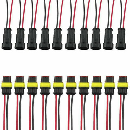 Waterproof 2 Pin Electrical Cable Wire Connector Plug for Car Truck Motorcycle