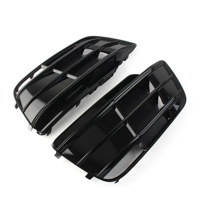 Black Front Bumper Fog Light Grille Covers for Audi Q5 SQ5 (2018-2022)