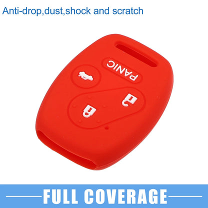 Smart Key Fob Cover for Honda Accord Civic CR-V Pilot Black Red (2 x)