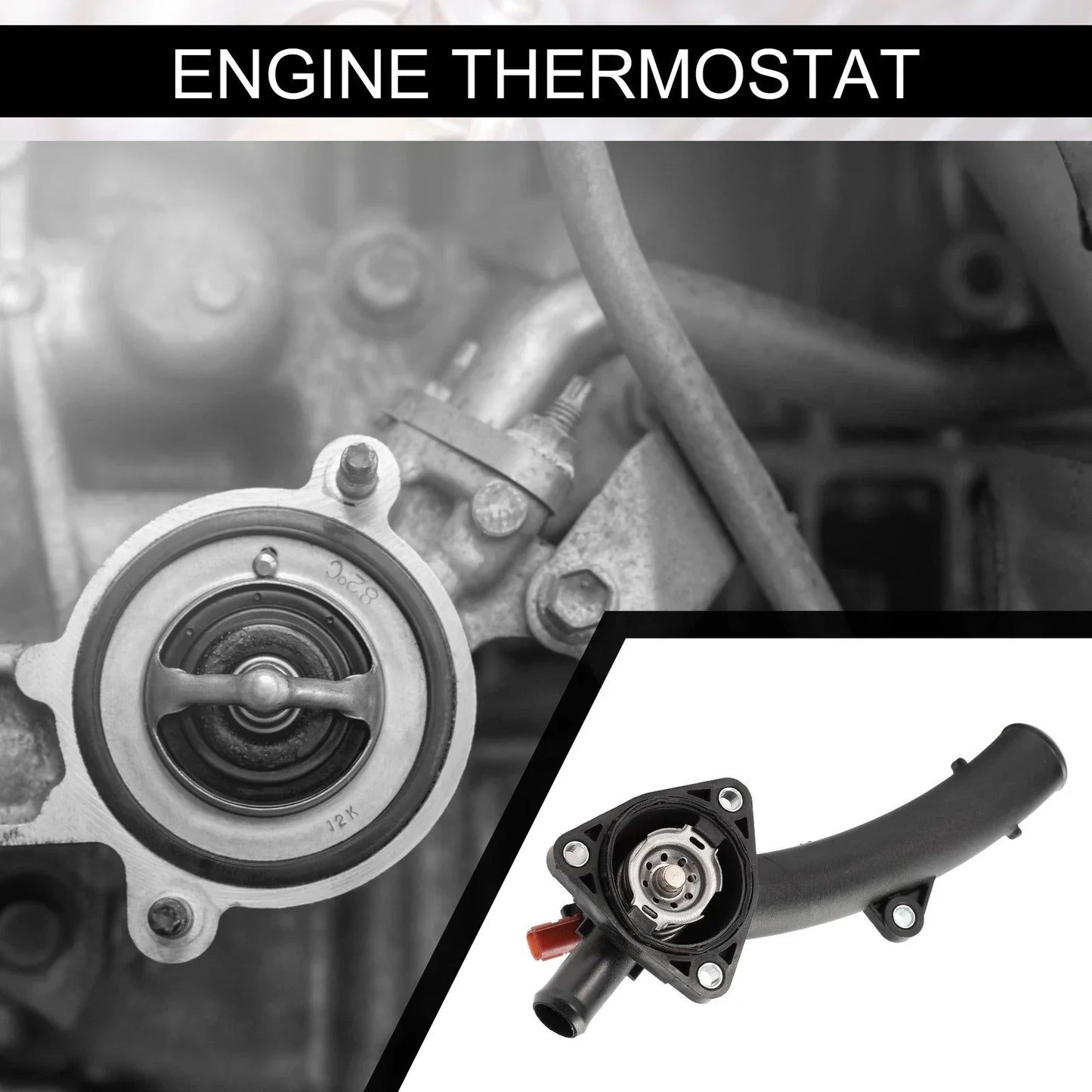 Thermostat Housing Assembly for Toyota Camry (2018-2023) 1 x Black