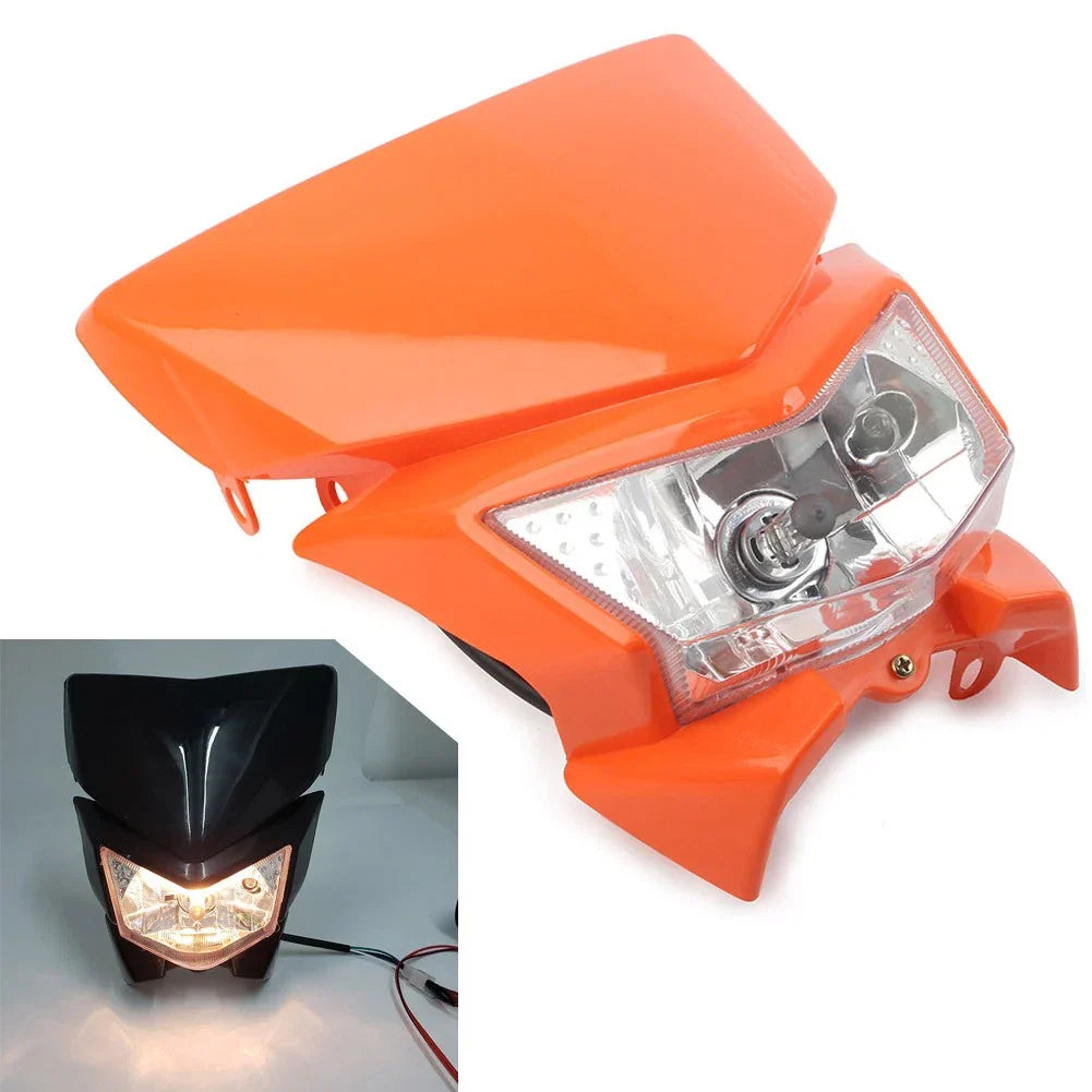 Front Headlight Fairing Lamp for MX Enduro Dirt Trail Bikes 250cc Orange