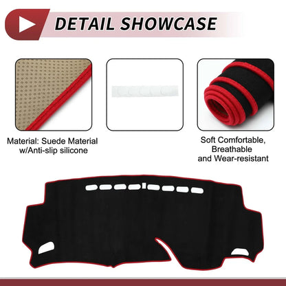 Dashboard Cover Mat for HONDA Shuttle (2015-2024) Sun Protector Pad Black Red