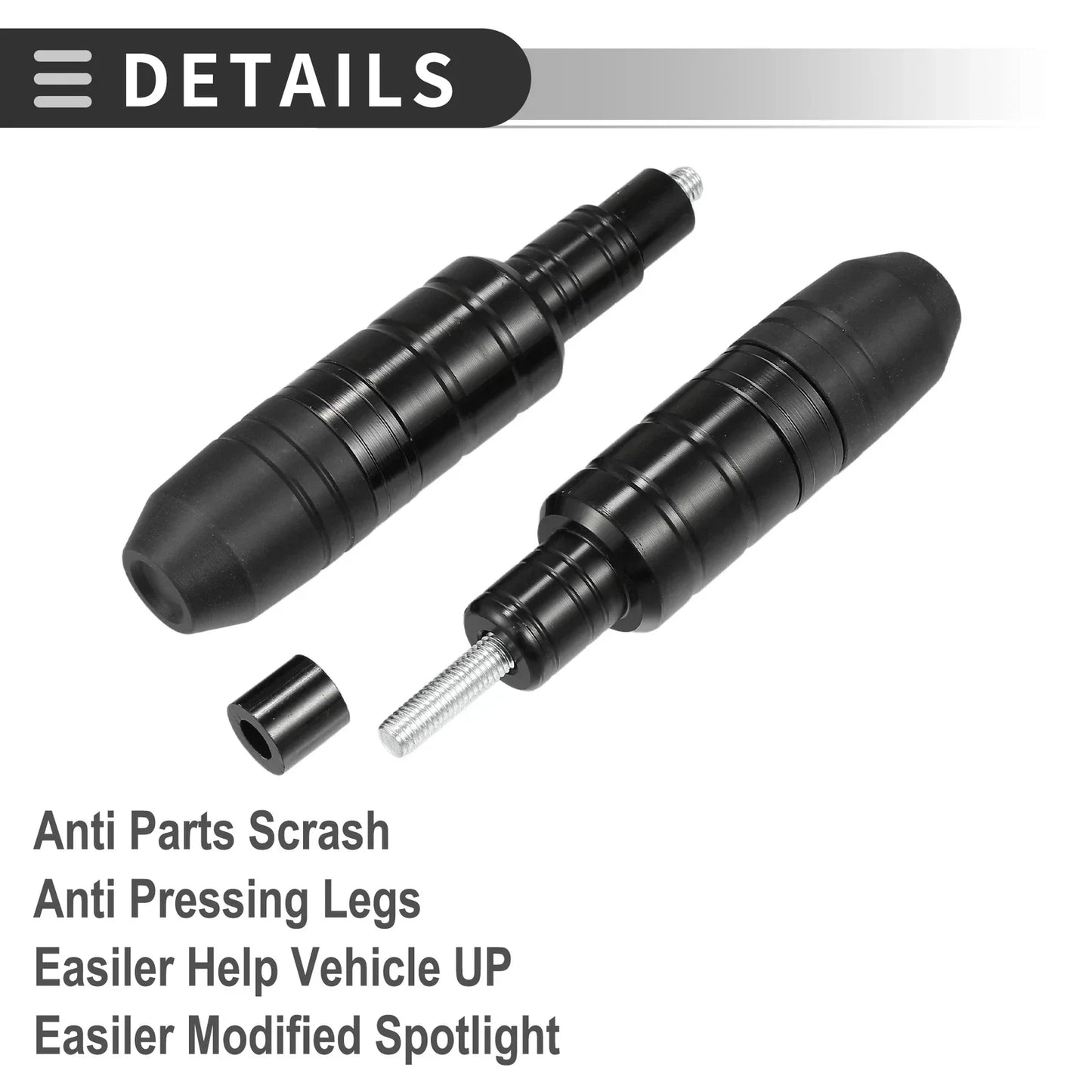 Motorcycle Frame Slider Exhaust Anti-Crash Protector for Honda  2 x Black