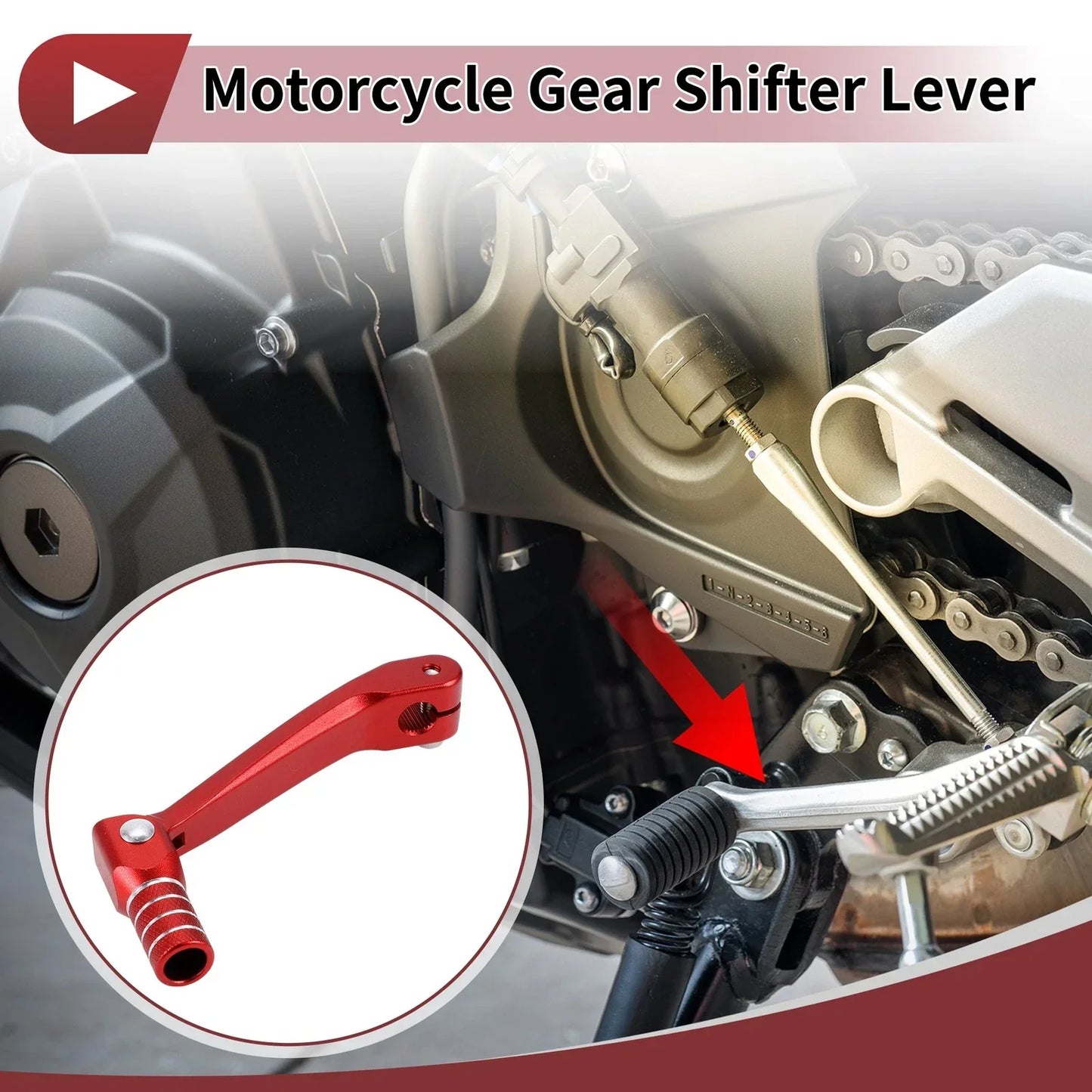 Folding Motorcycle Gear Shifter Lever for Honda CRF150F (2003-2017) Red