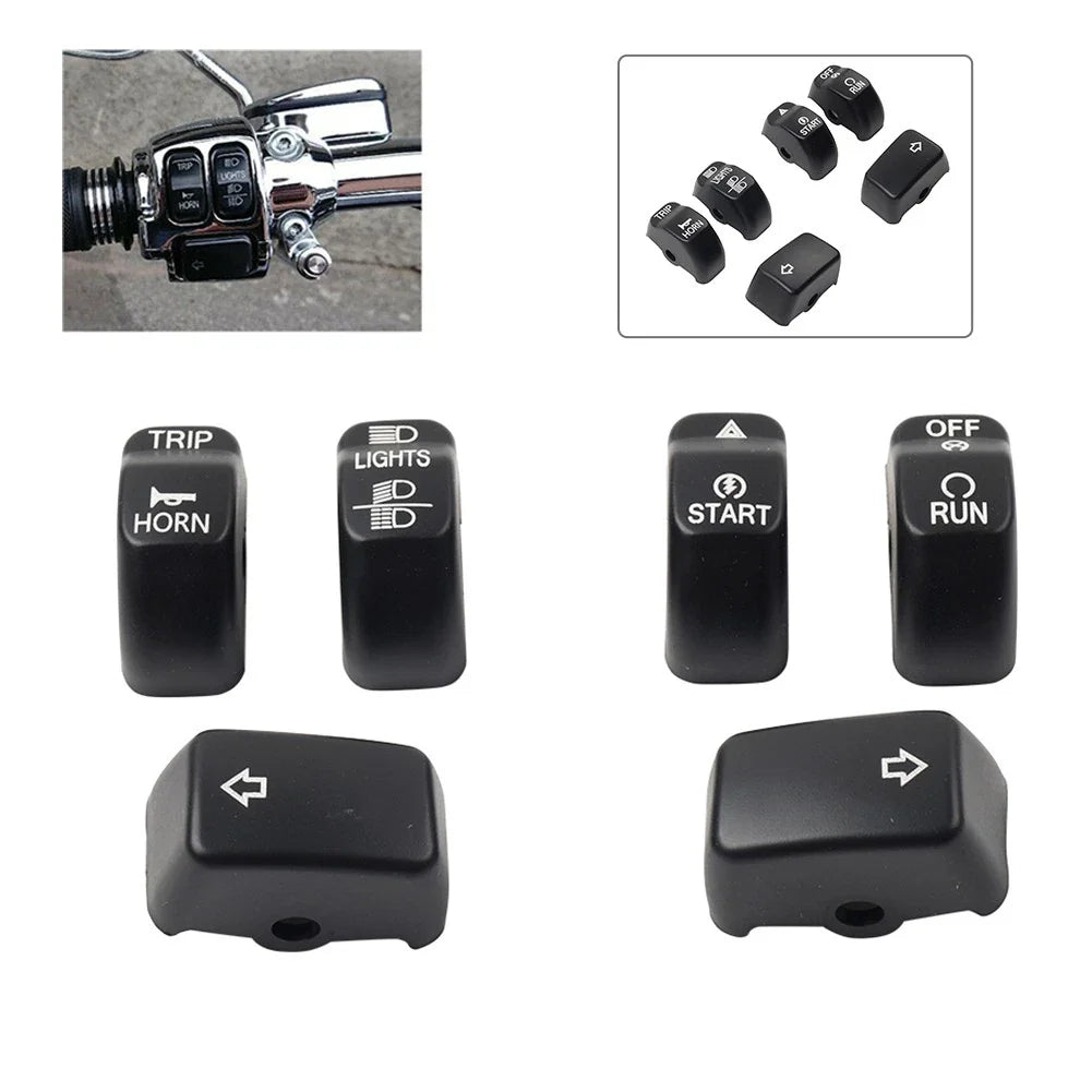 6x Handlebar Control Switch Cap Button for Harley Sportster Iron 883 1200