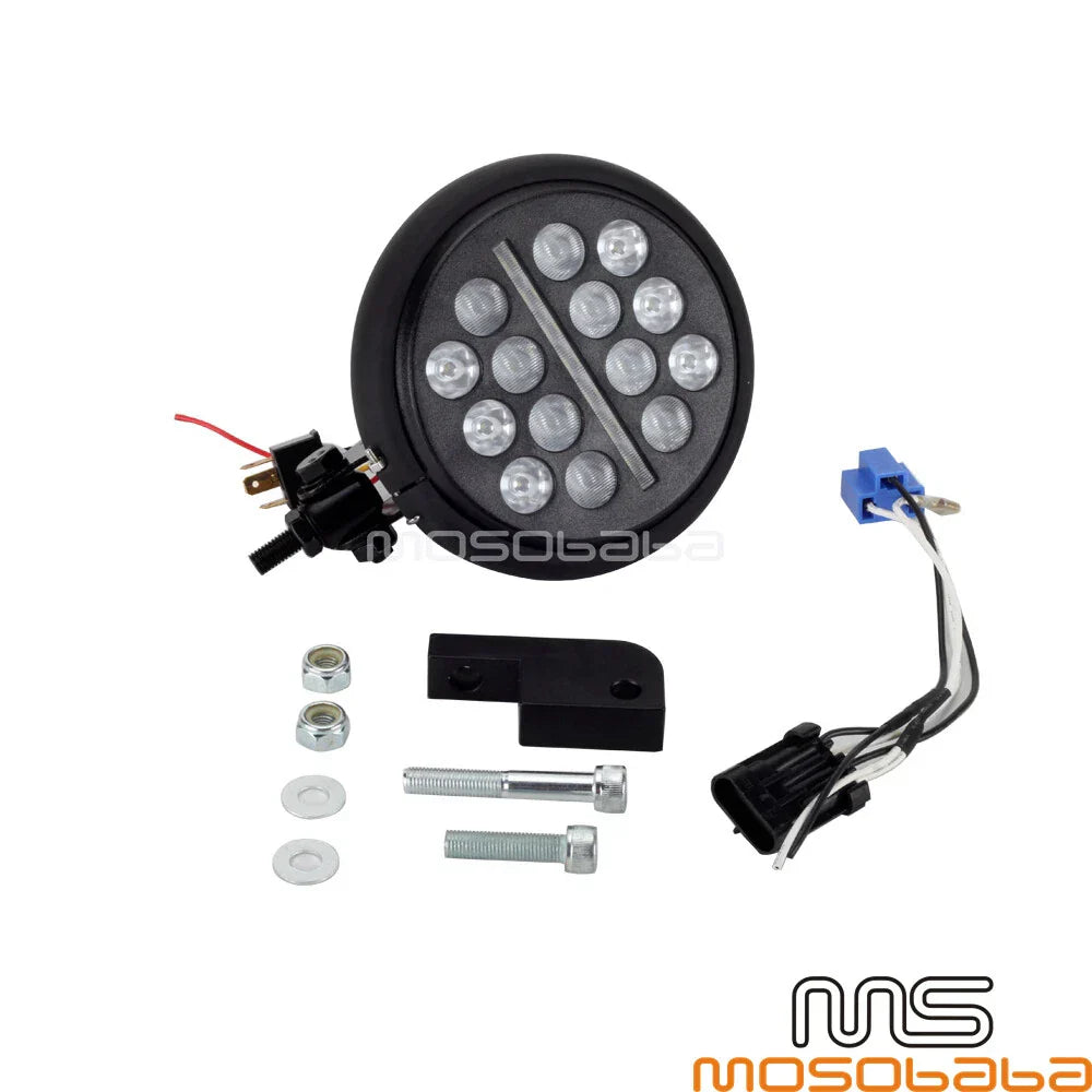 5.75'' LED DRL Headlight & Matte Black Bucket Set for Harley Dyna