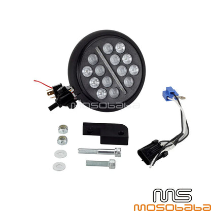 5.75'' LED DRL Headlight & Matte Black Bucket Set for Harley Dyna