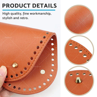 8PCS PU Leather Shaper Base Pad for DIY Crochet Bag Bottom Oval Accessories