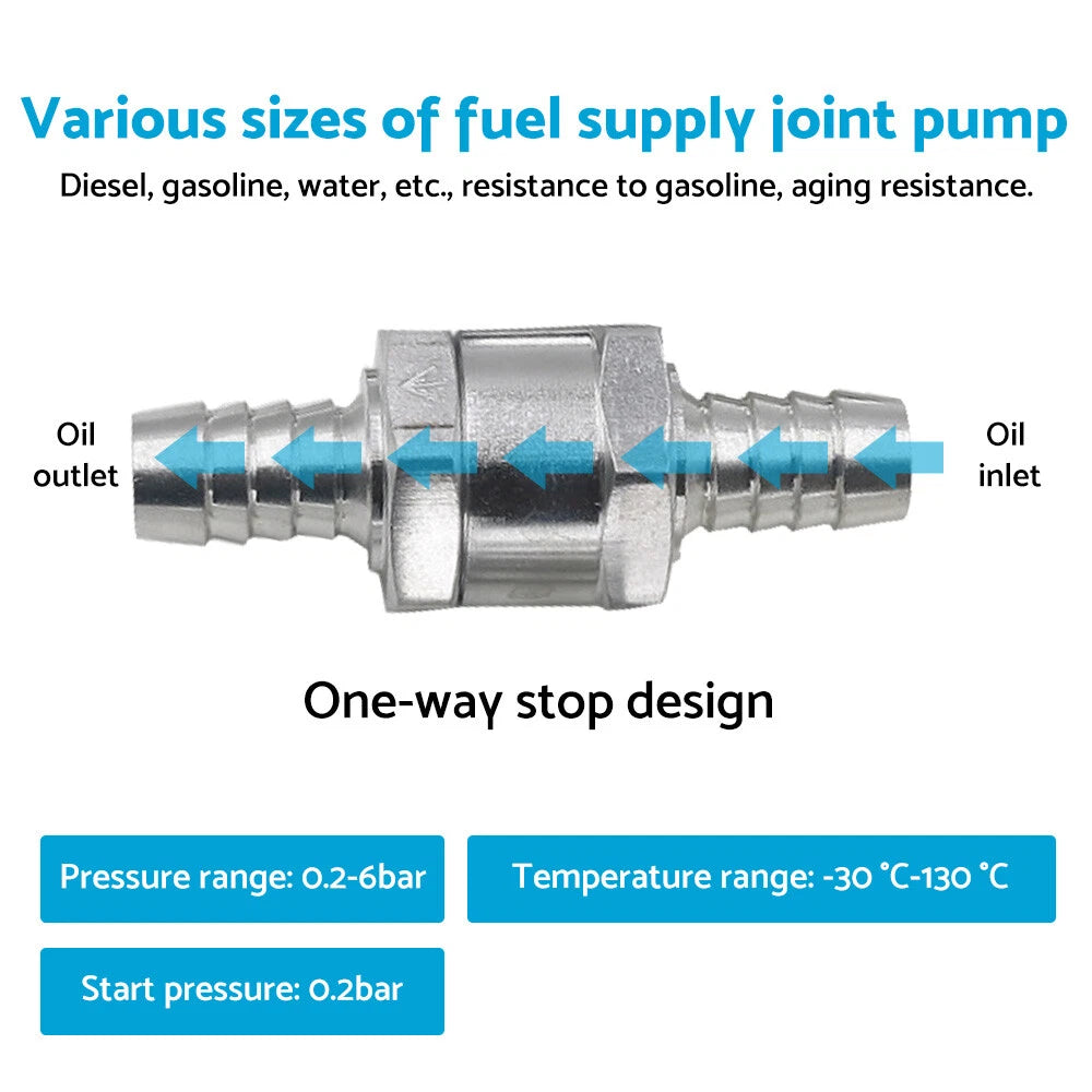 3/8" 10mm Inline Check Valve for Fuel Petrol Diesel Gas Liquid