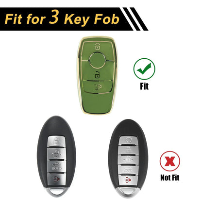 TPU Car Key Case for Mercedes Benz E Class 3 Button (2017-2023)