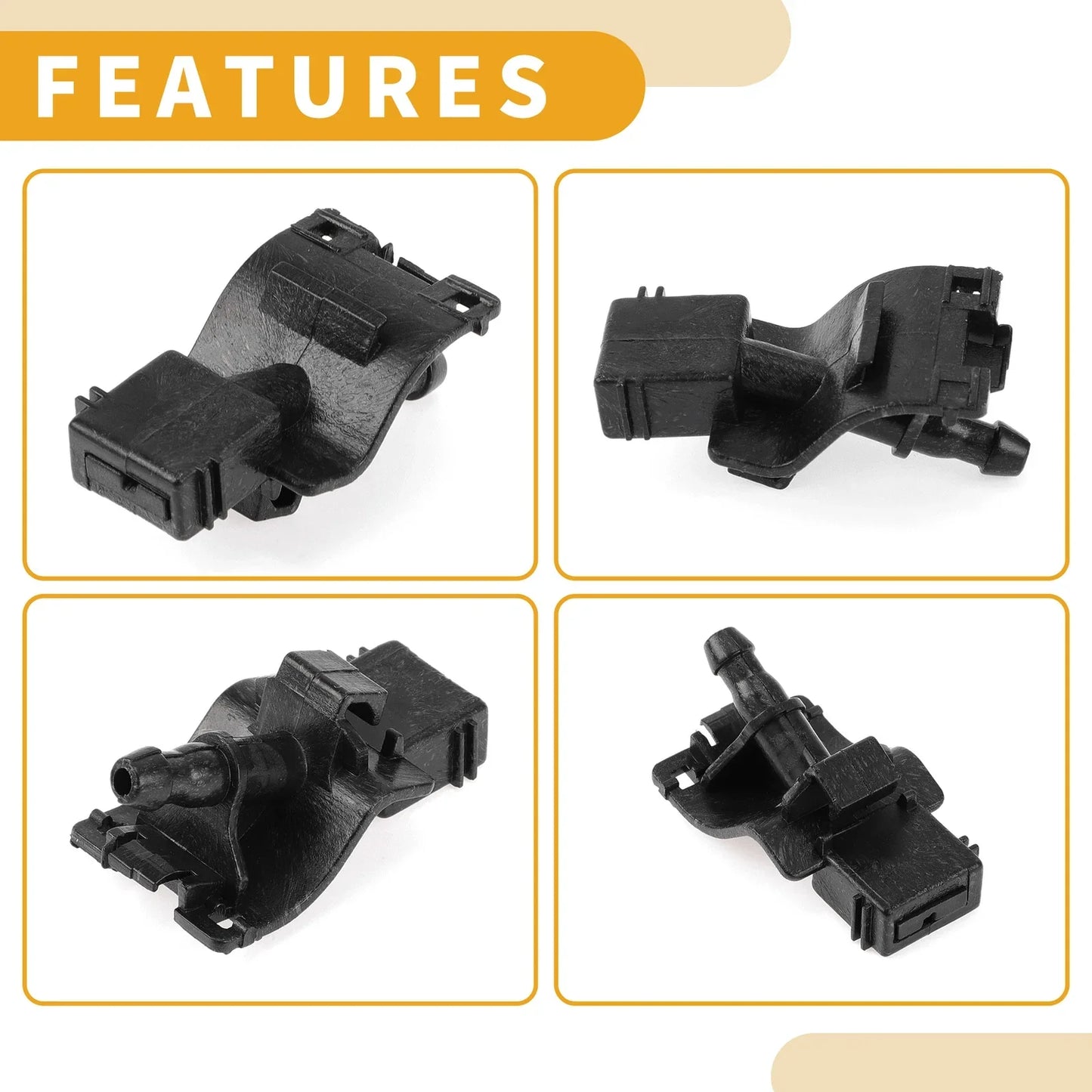 Windshield Washer Nozzle 2 x Black for Lexus RX 2010-2015, LS 2008-2016
