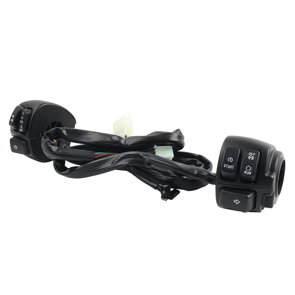 Handlebar Control Switches & Wiring Harness for Harley Softail, Dyna, Sportster