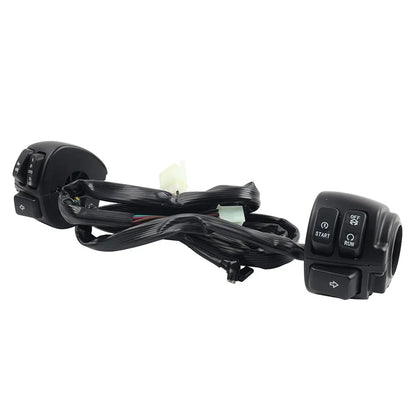Handlebar Control Switches & Wiring Harness for Harley Softail, Dyna, Sportster