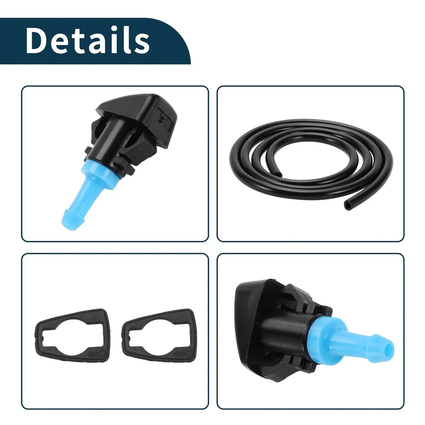 Windshield Washer Nozzle & Gasket, Fluid Hose for Dodge Grand (2001-2009)