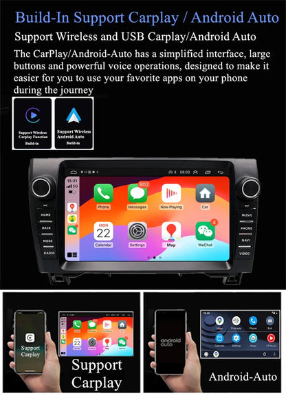 9'' Carplay Stereo Radio GPS for Toyota Tundra, Sequoia (2007-2022)