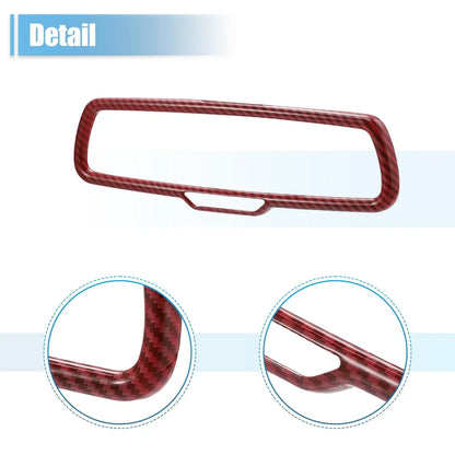 Rearview Mirror Cover ABS Red Carbon Fiber for Dodge