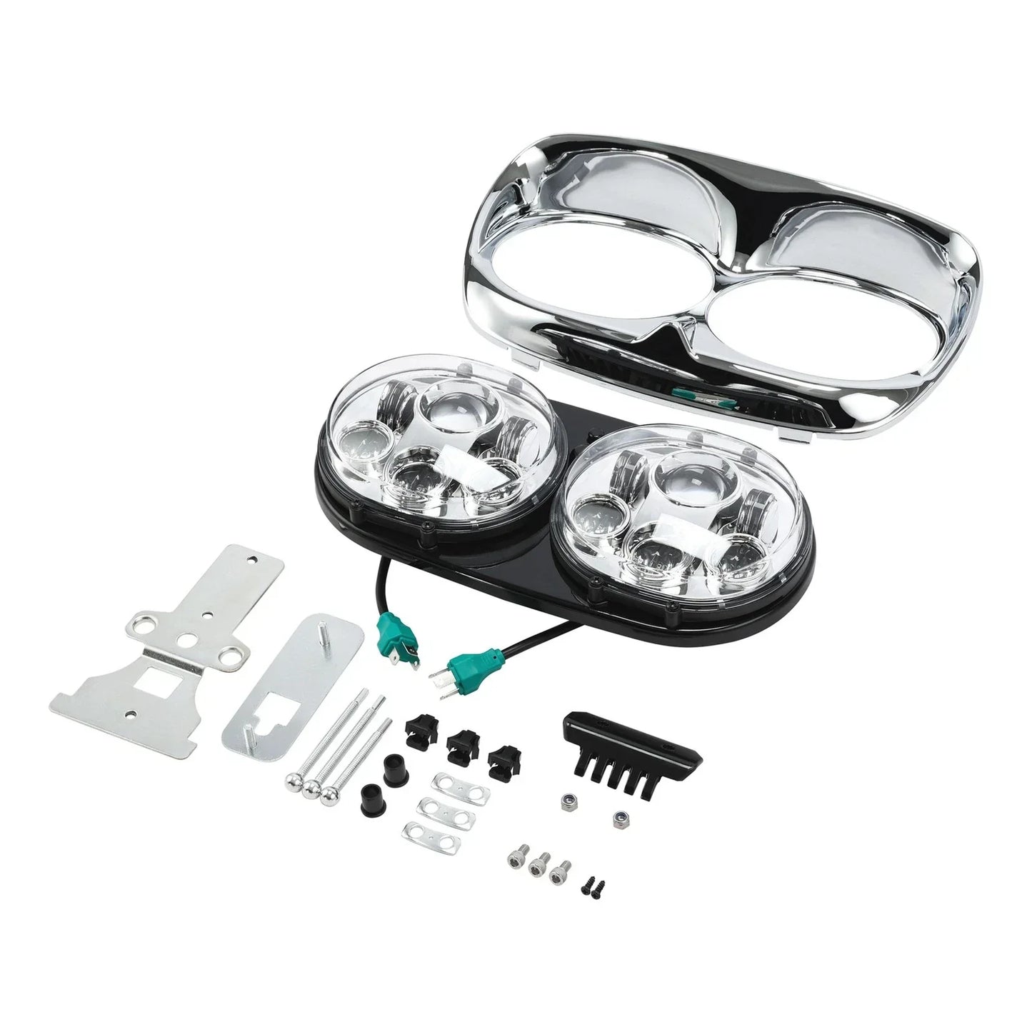 5 3/4in Projector LED Dual Front Headlight Lamp for Harley Road Glide (1998-2013)