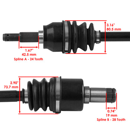 Caltric Rear Left CV Axle Replacement for John Deere XUV590i (2010–2023)