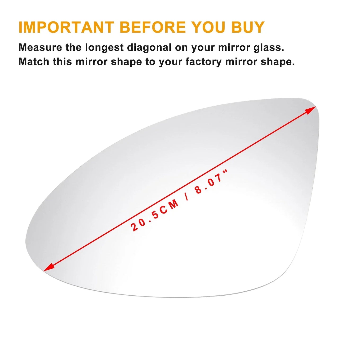Left Side White Heated Mirror Glass for Porsche Cayman Boxster (2005-2012)