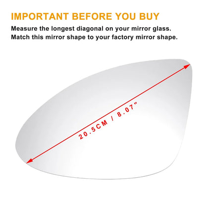 Left Side White Heated Mirror Glass for Porsche Cayman Boxster (2005-2012)