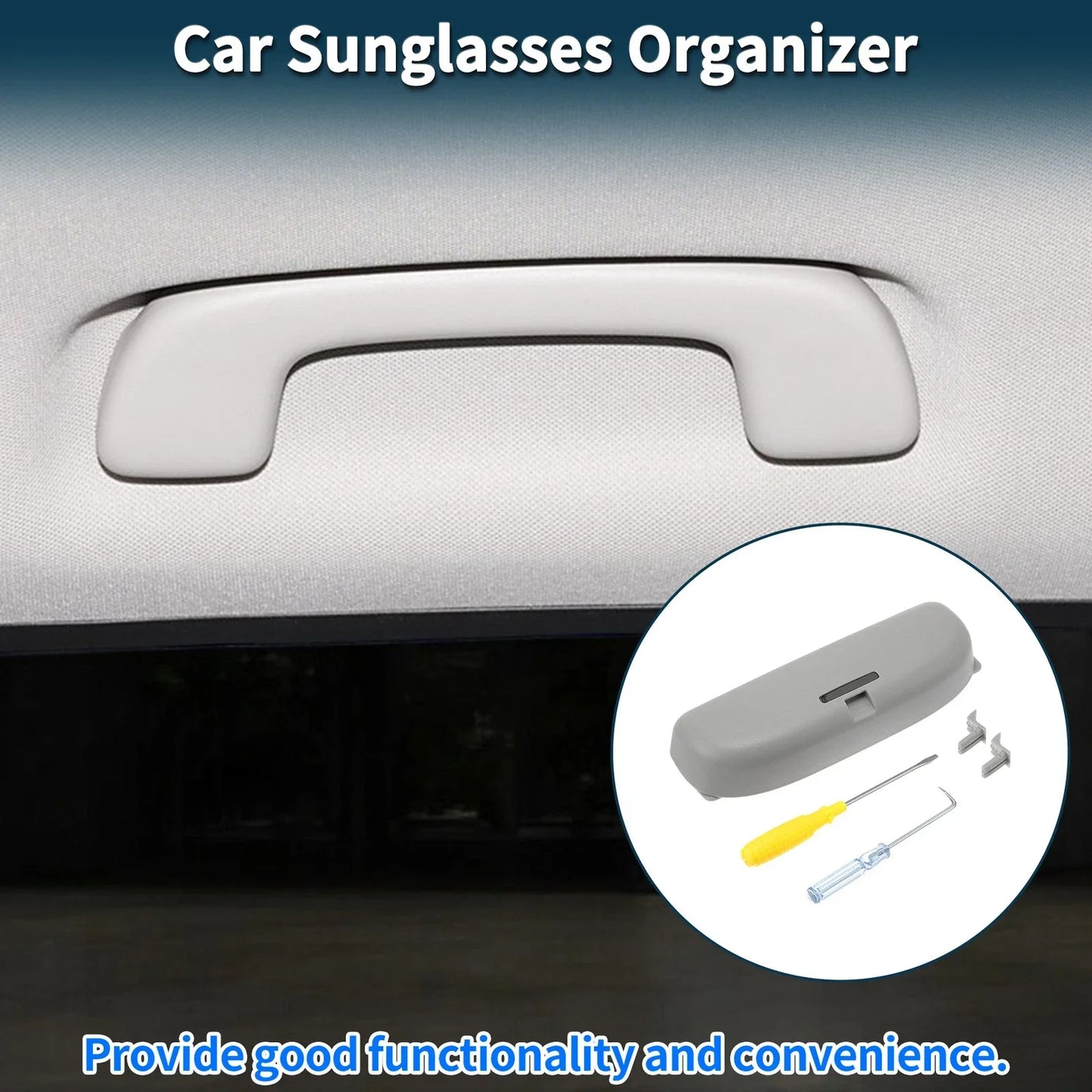 Sunglasses Case for Mercedes-Benz C Class Eyeglasses Holder Storage Box Grey