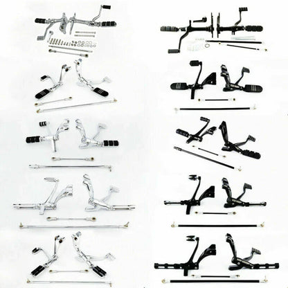 Black/Chrome Forward Control Pegs & Levers for Harley Sportster XL883 (2004-2023)