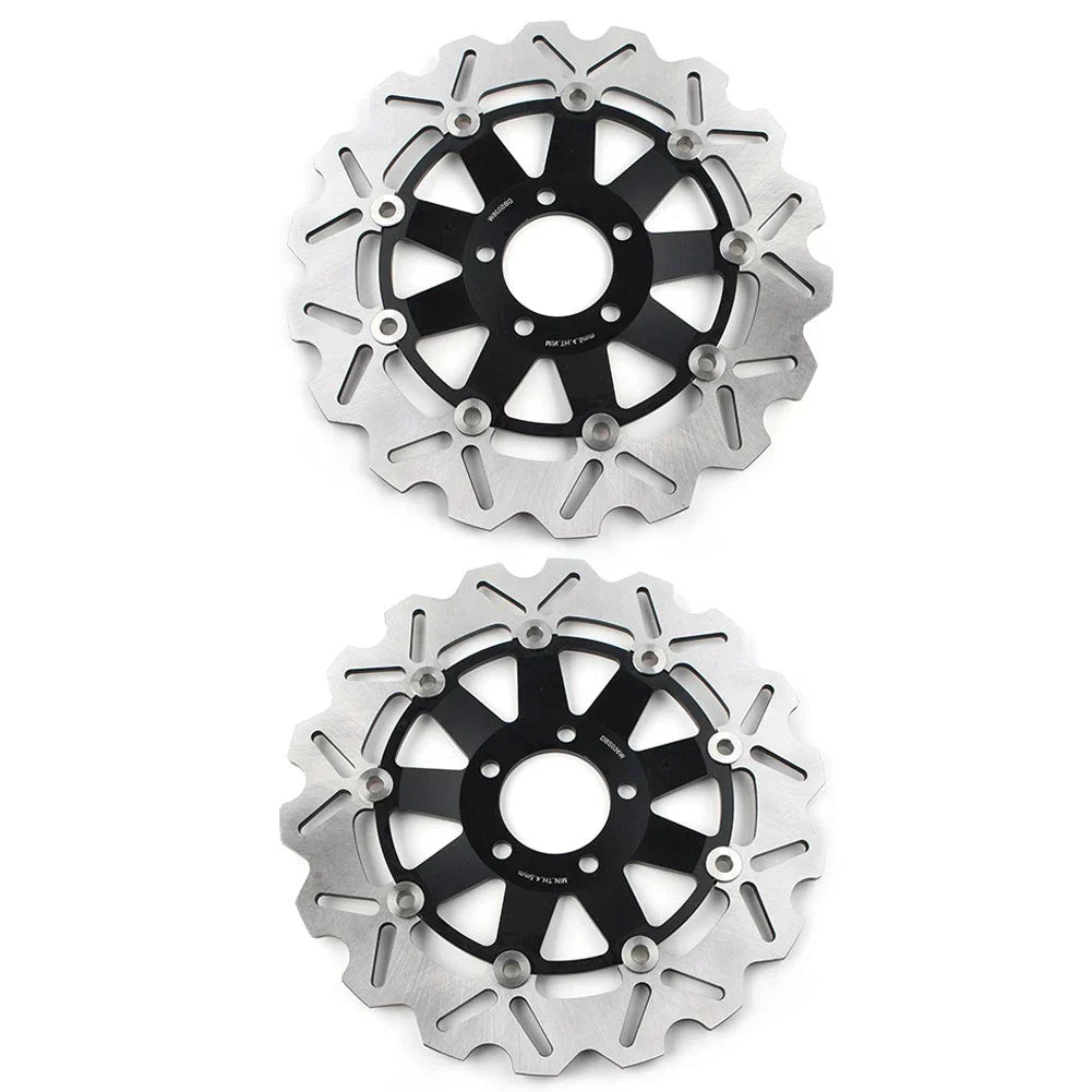 Front Brake Discs Rotors Black for KAWASAKI ZX9R ZX900C ZX12R (1998-2006)