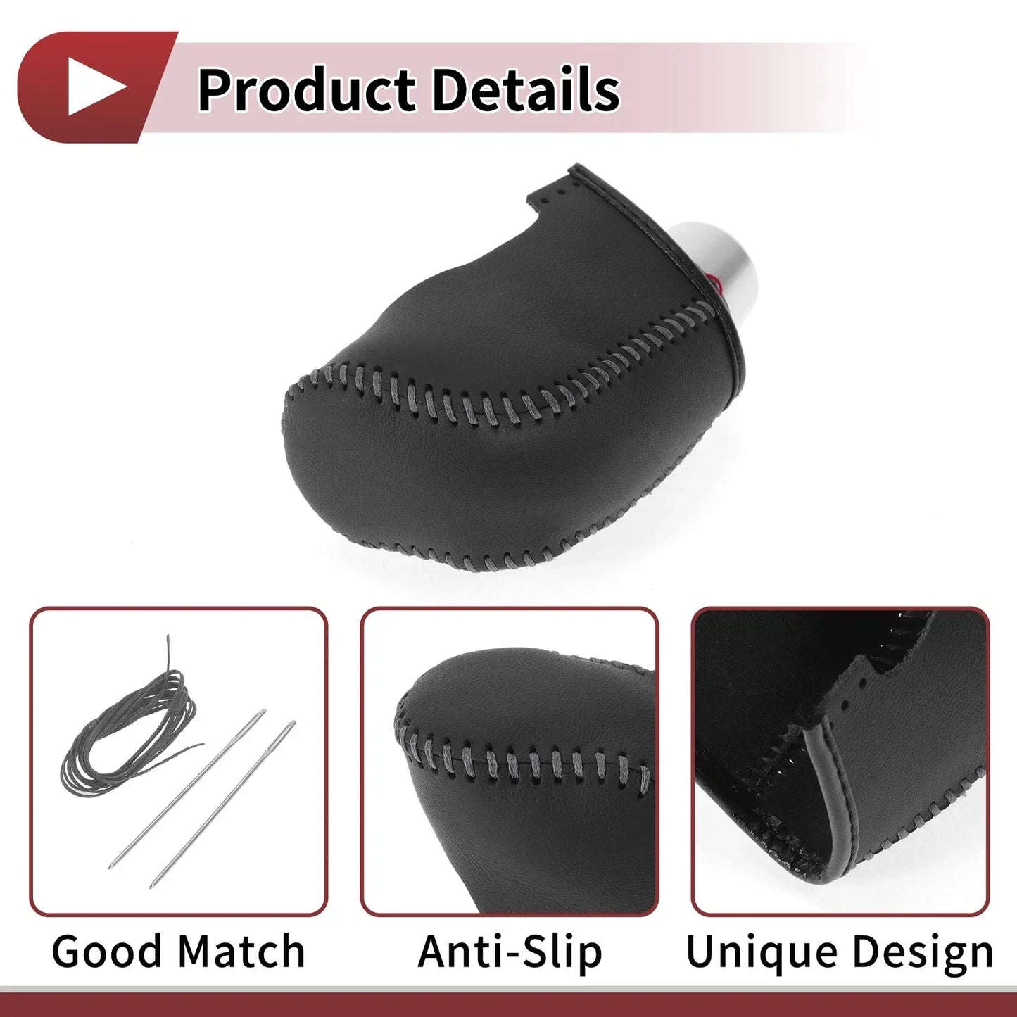 Car Gear Shift Knob Cover for Hyundai Sonata (2011-2014) - Black Grey