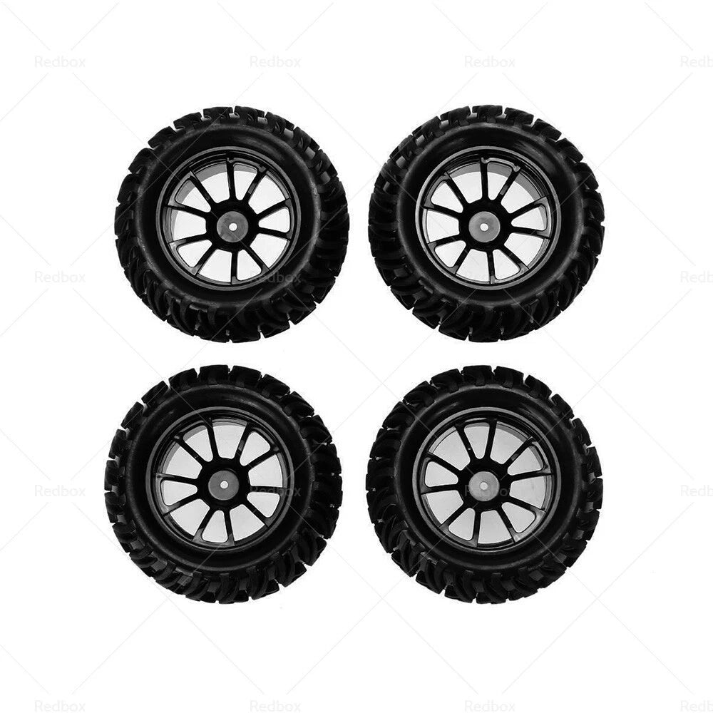 4x Wheel Rim & Tires for HSP 1:10 Monster Truck RC Car