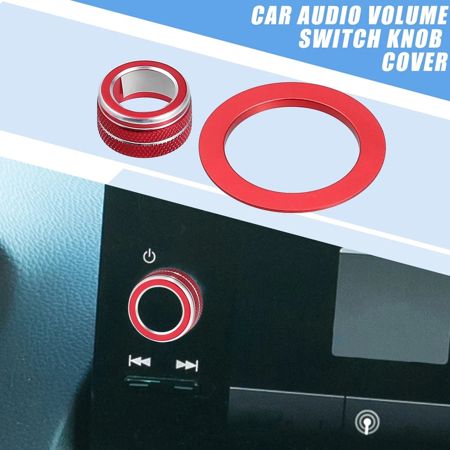 2 x Media Volume Switch Knobs Engine Start Button Covers for Honda Civic (2022)