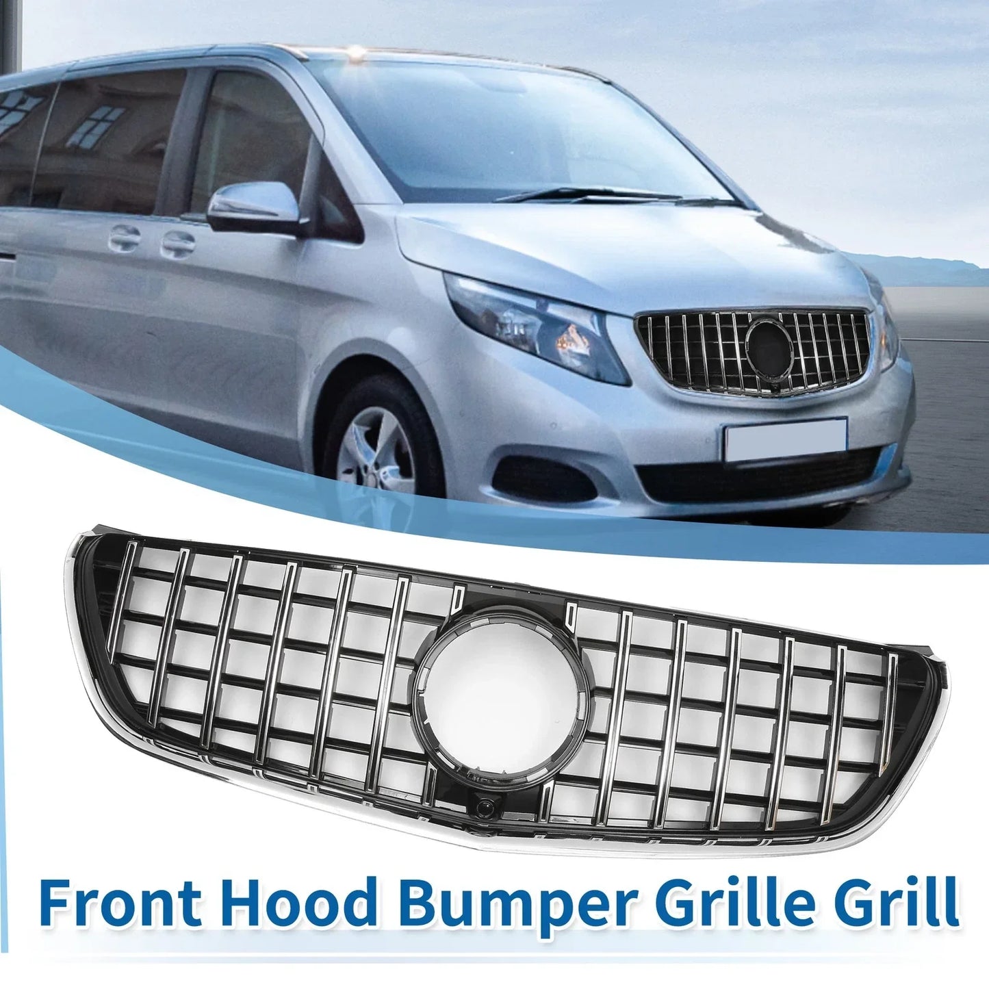 Front Upper Bumper Grille for Mercedes-Benz V-Class (2014-2023)