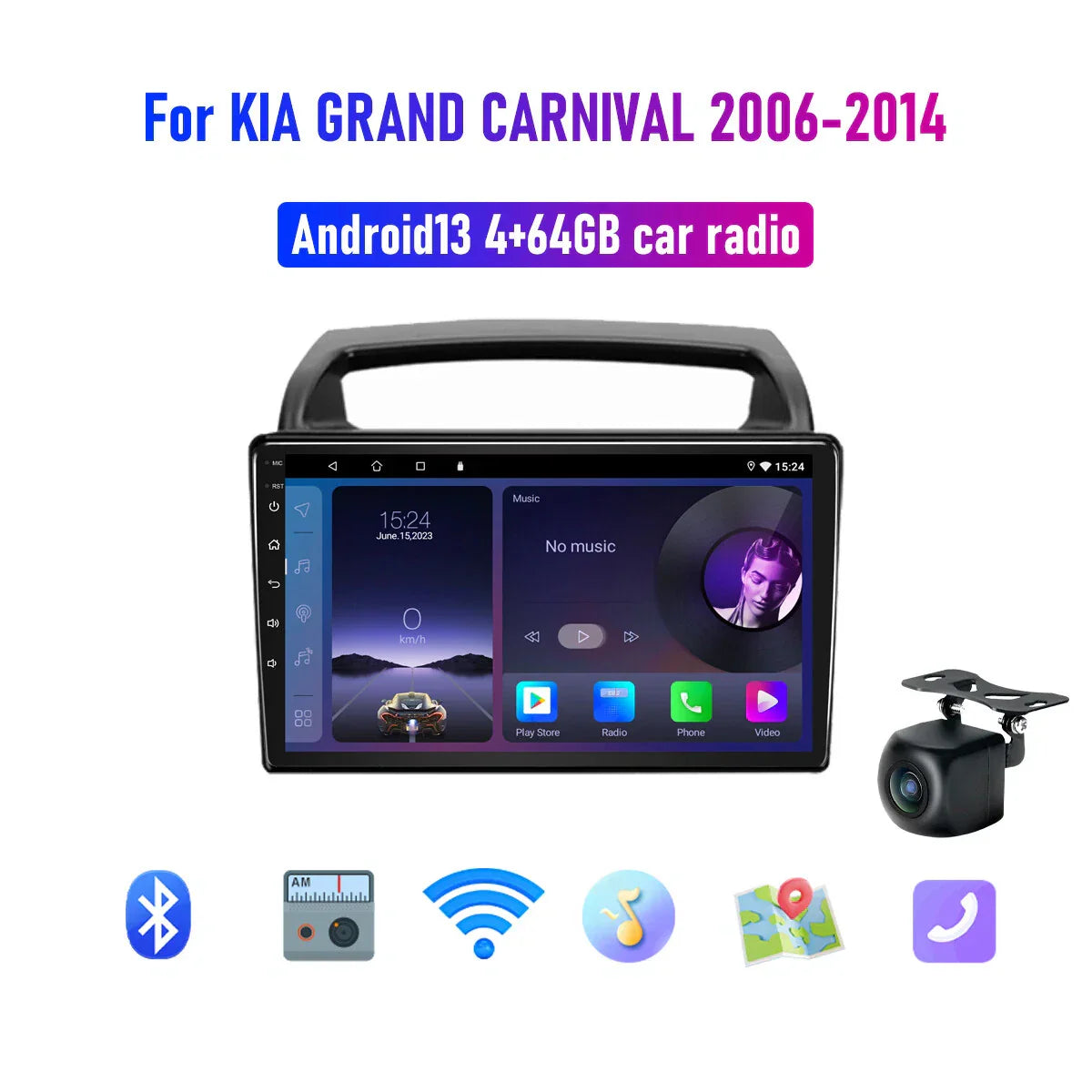 64GB Head Unit for KIA GRAND CARNIVAL (2006-2014) - Apple Carplay Android Auto